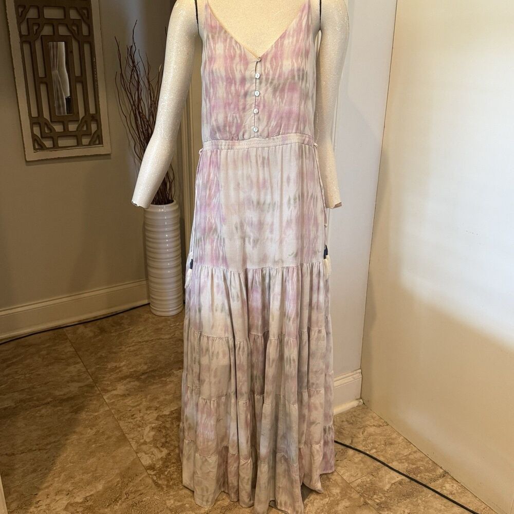 Anthropologie Dolan Annie Tiered Boho Tie Dye Maxi Dress Size XS Cottagecore